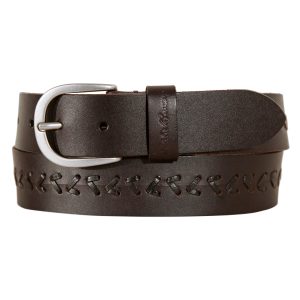 Women's Center Lacing Detailed Leather Belt
