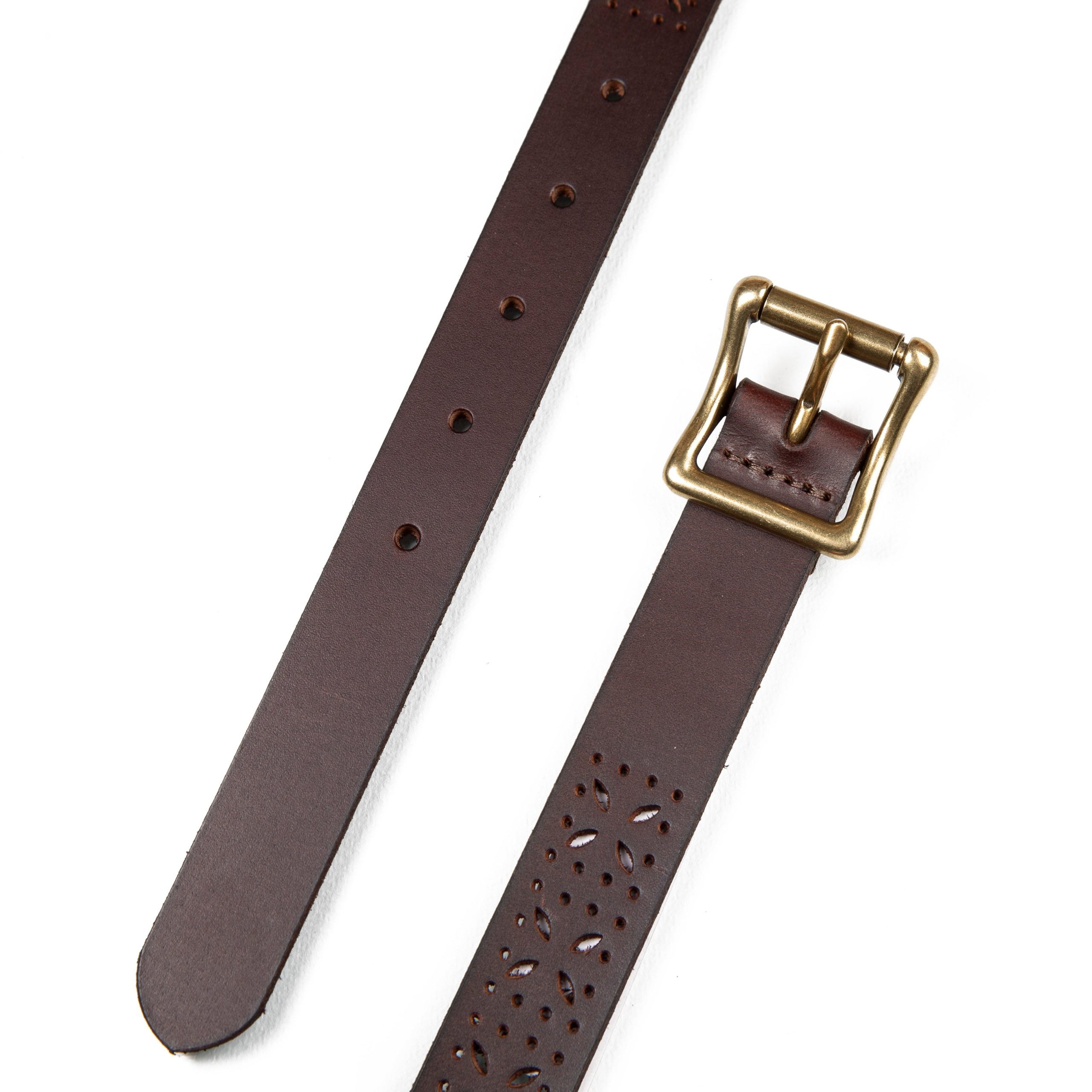 Women's Perforated Pattern Leather Belt - Image 2