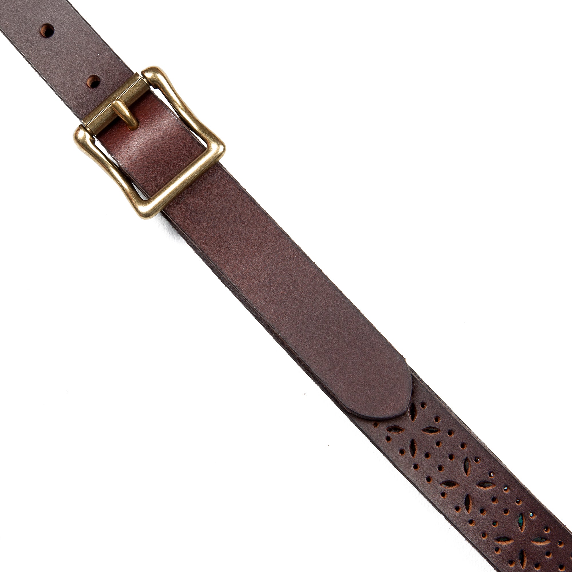 Women's Perforated Pattern Leather Belt - Image 3