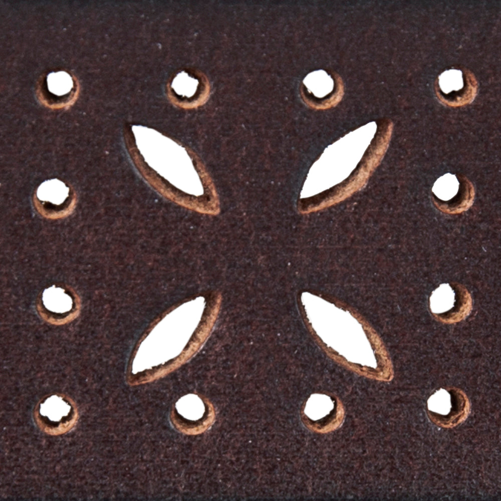 Women's Perforated Pattern Leather Belt - Image 7