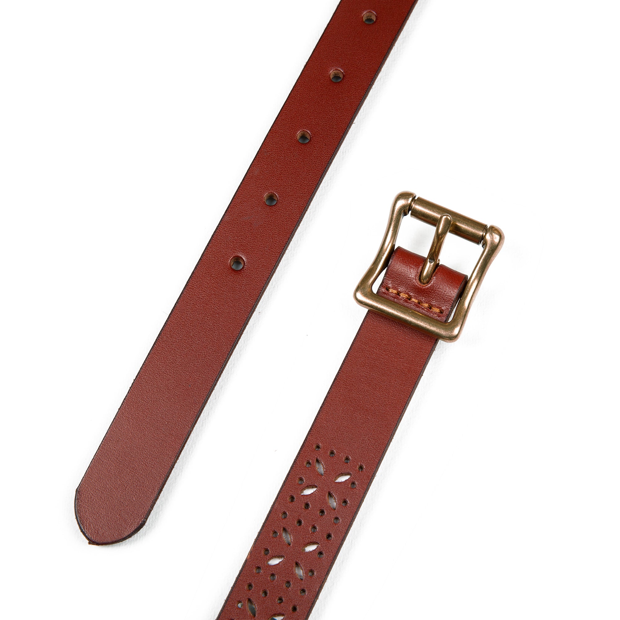 Women's Perforated Pattern Leather Belt - Image 9