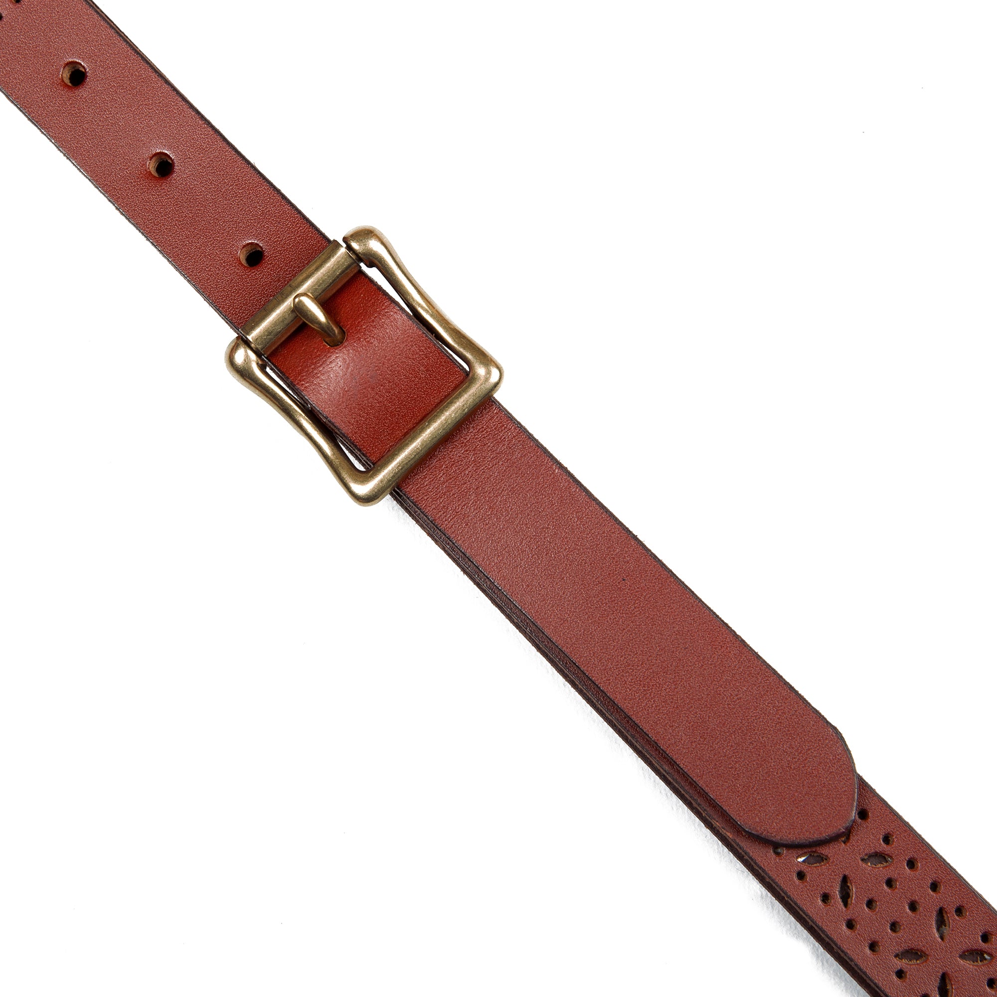 Women's Perforated Pattern Leather Belt - Image 10