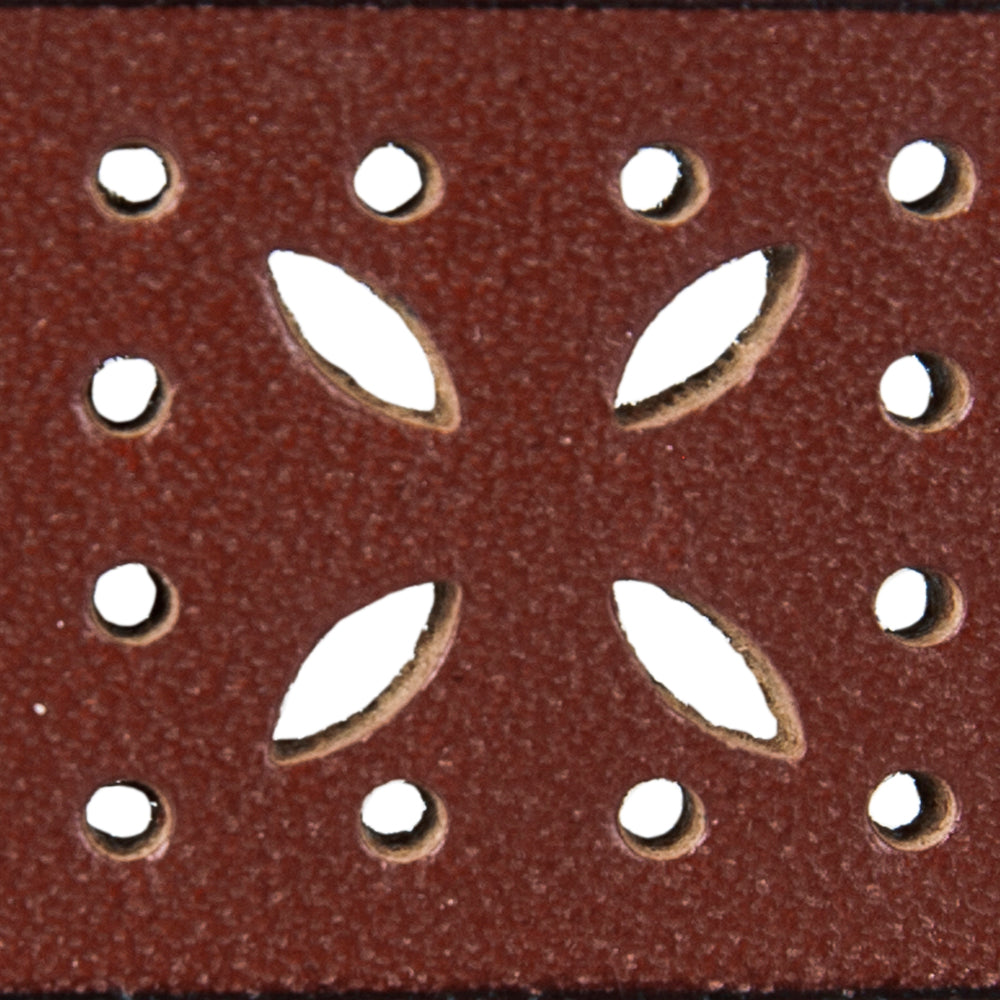 Women's Perforated Pattern Leather Belt - Image 13