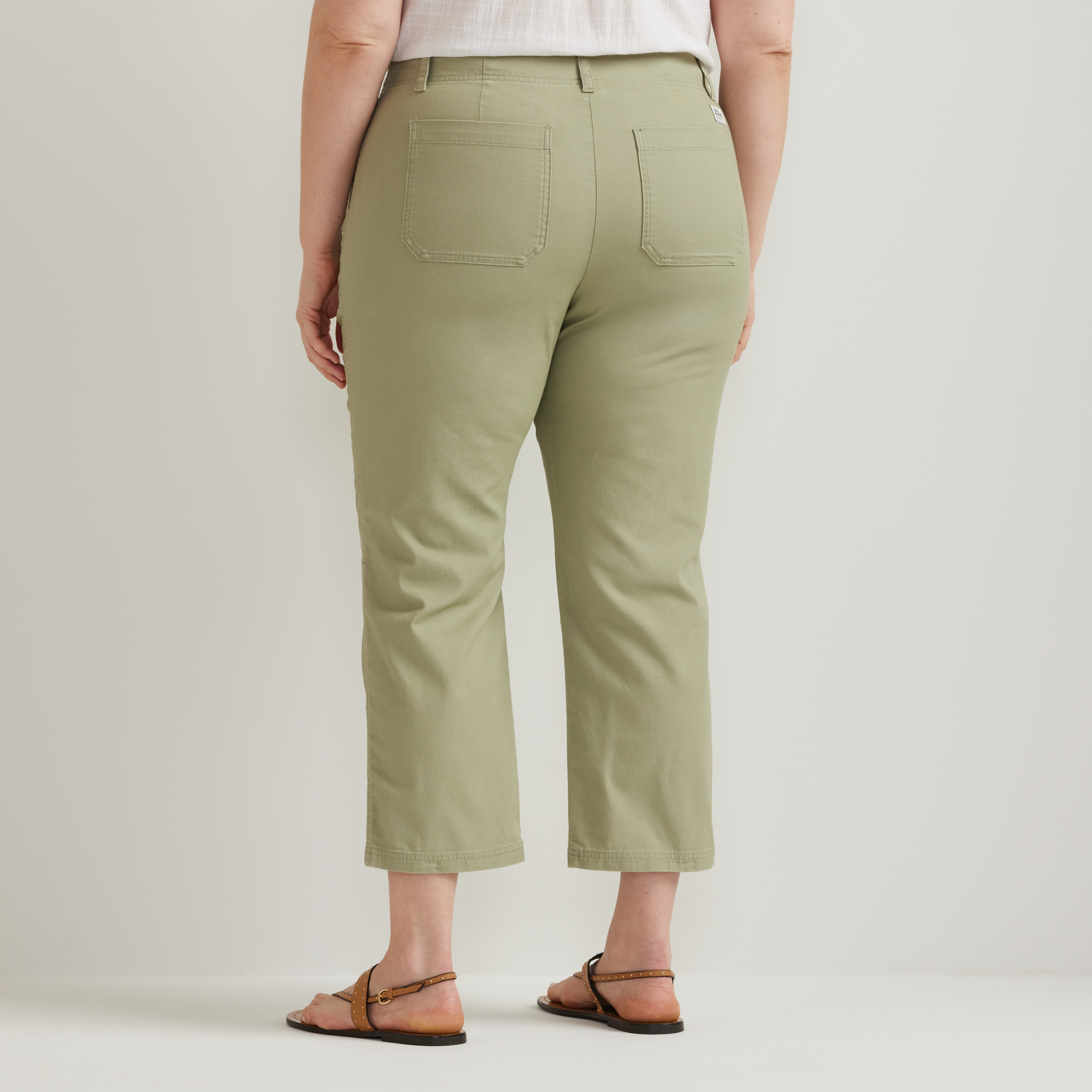Women's Utility Stretch Canvas Kick Cropped Pants - Image 4